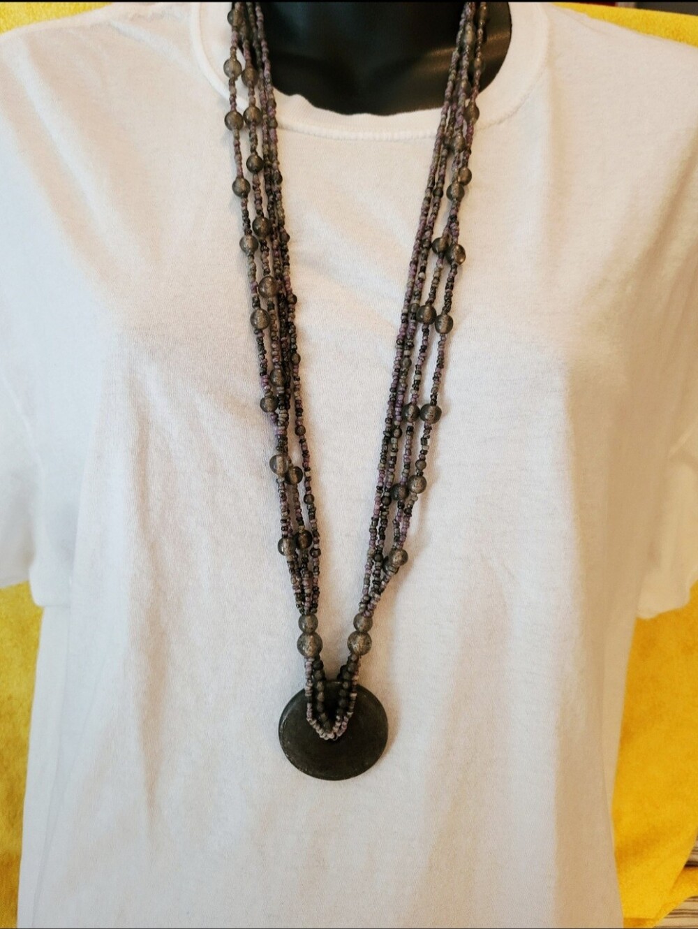 Gray Beaded Necklace